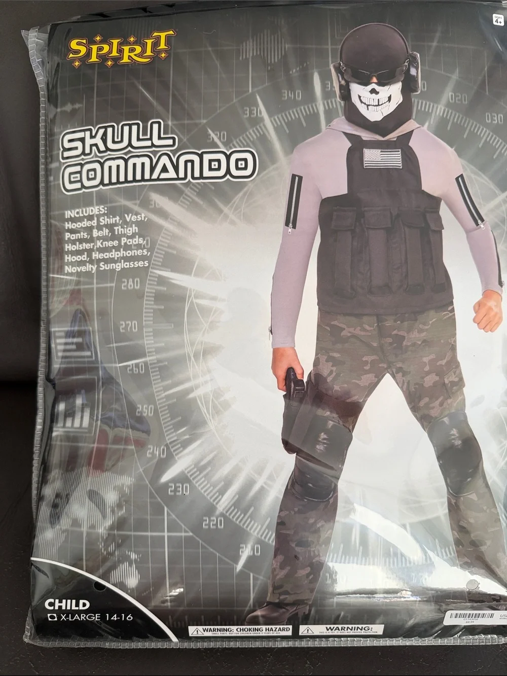 Spirit Kids Skull Commando Costume - Black, White, Camouflage
